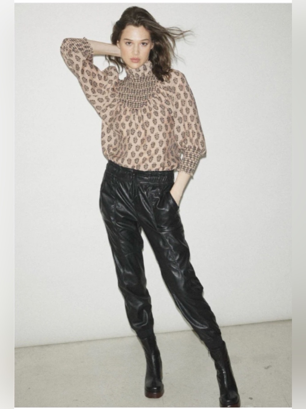 Melissa Nepton Kaja Vegan Leather Jogger Pants